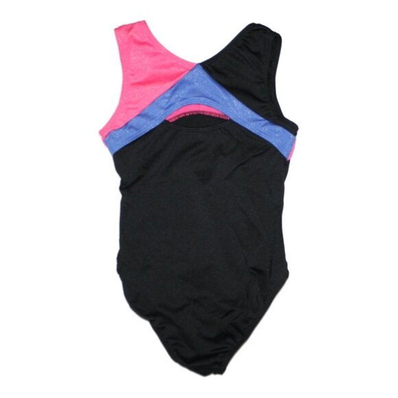 Girl Freestyle by Danskin Sleeveless Black Pink Gymnatics Leotard Size 6/6X S - Picture 2 of 2